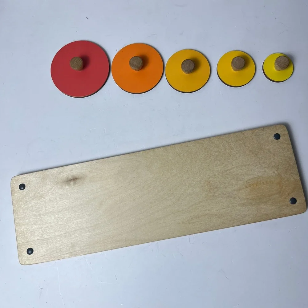 Lovevery Friends of All Sizes Puzzle Toddler OS Tan Wood Montessori Educational